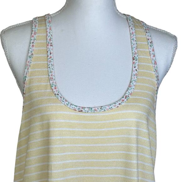 PJ Salvage Tank Size XL Striped Fields Yellow Sunshine Casual Recycled Fabric - Picture 2 of 11